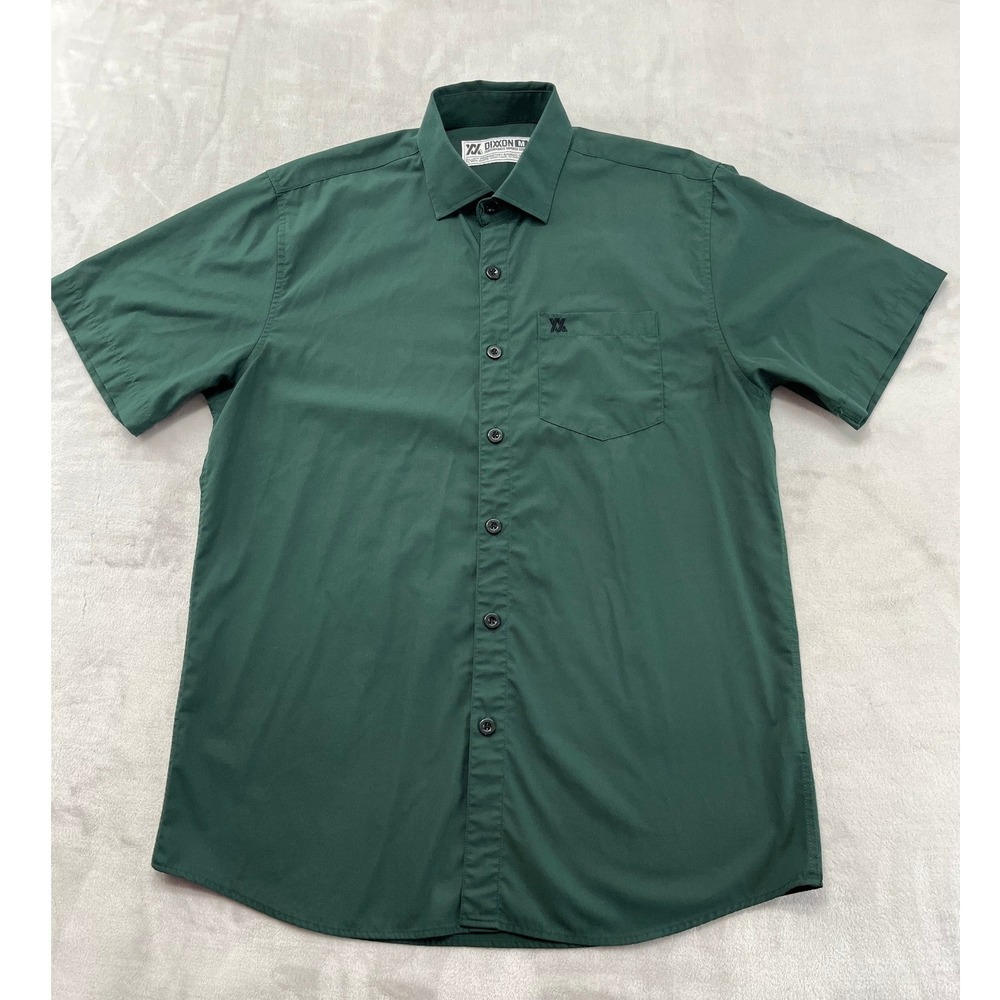 Dixxon D-LUX Shirt Men Medium Green Bamboo Blend Performance Short Sleeve Casual